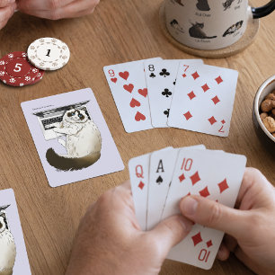 Fluffy Ragdoll Cat Lavender Laptop Funny Poker Cards