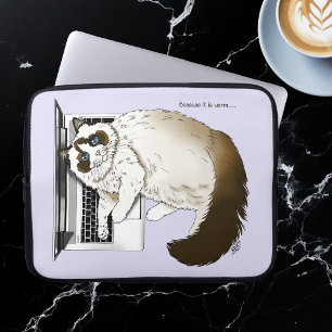 Fluffy Ragdoll Cat Lavender Laptop Funny Sleeve
