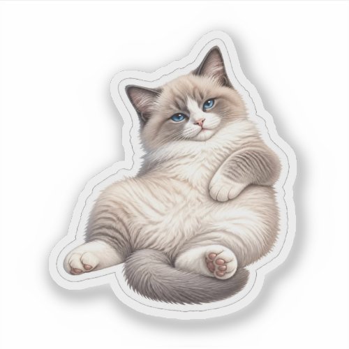 Fluffy Ragdoll Cat Sticker