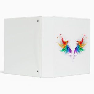Fluffy Rainbow Wings 3 Ring Binder