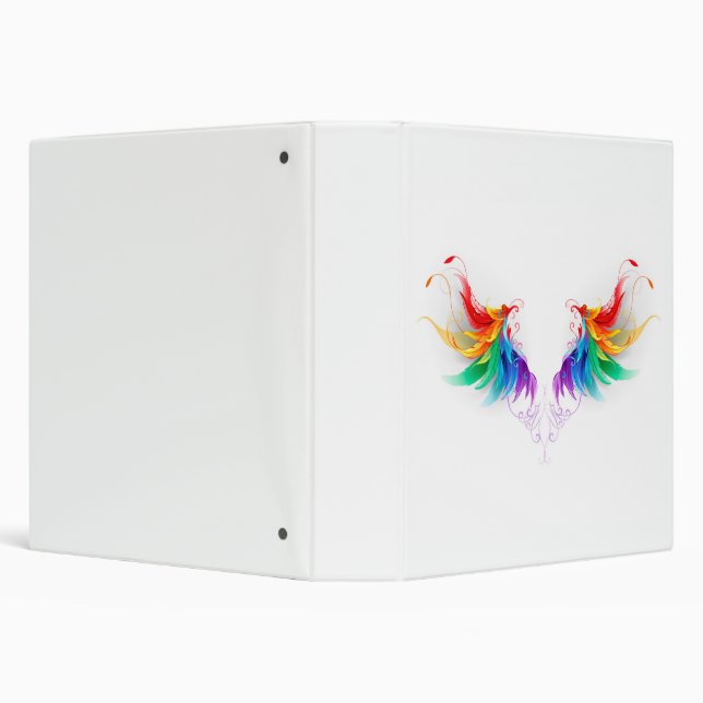 Fluffy Rainbow Wings 3 Ring Binder (Background)