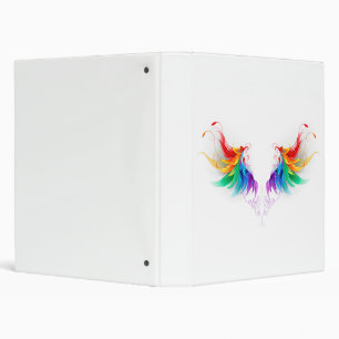 Fluffy Rainbow Wings 3 Ring Binder