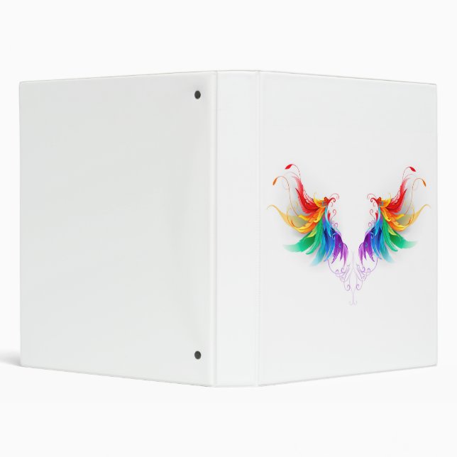 Fluffy Rainbow Wings 3 Ring Binder (Background)