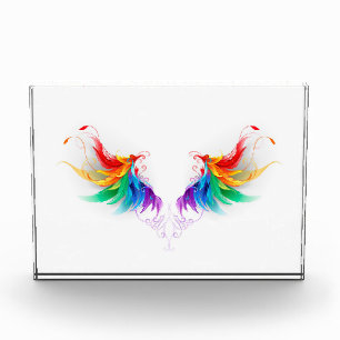 Fluffy Rainbow Wings Acrylic Award