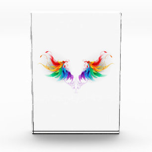 Fluffy Rainbow Wings Acrylic Award