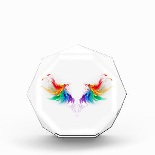 Fluffy Rainbow Wings Acrylic Award