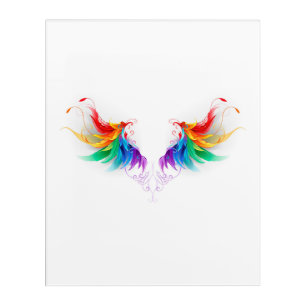 Fluffy Rainbow Wings Acrylic Print