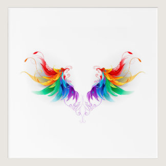 Fluffy Rainbow Wings Acrylic Print