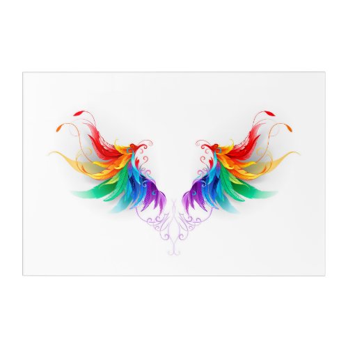 Fluffy Rainbow Wings Acrylic Print