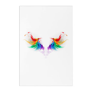 Fluffy Rainbow Wings Acrylic Print