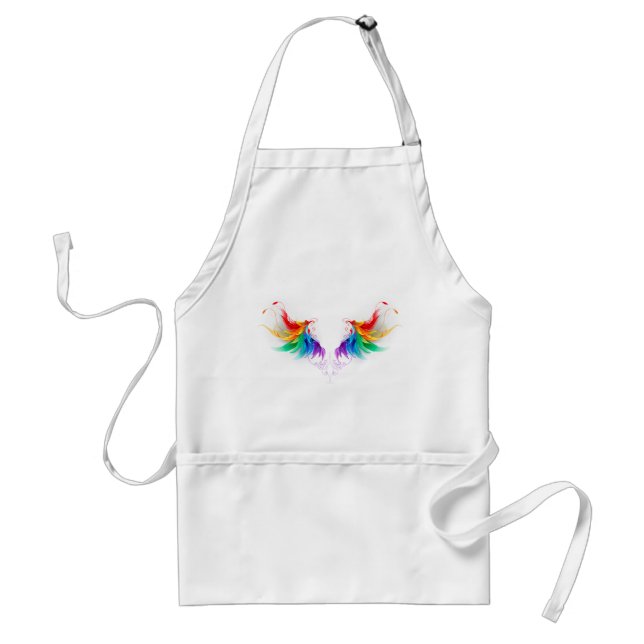 Fluffy Rainbow Wings Adult Apron (Front)