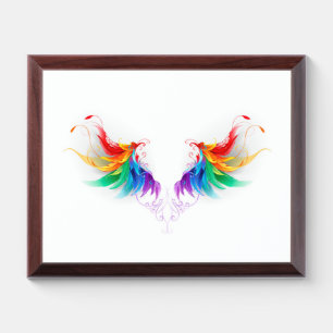 Fluffy Rainbow Wings Award Plaque