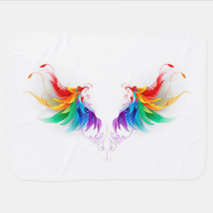 Fluffy Rainbow Wings Baby Blanket