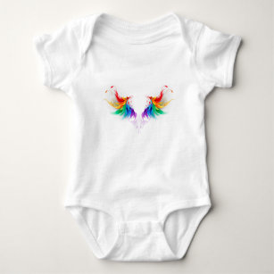 Fluffy Rainbow Wings Baby Bodysuit
