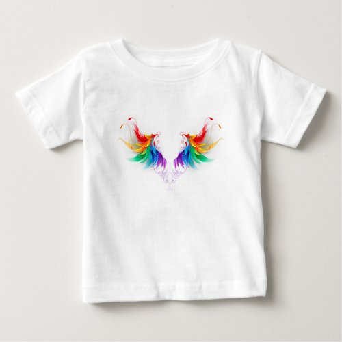 Fluffy Rainbow Wings Baby T_Shirt