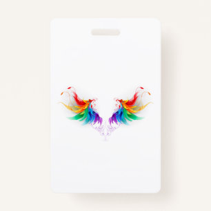 Fluffy Rainbow Wings Badge