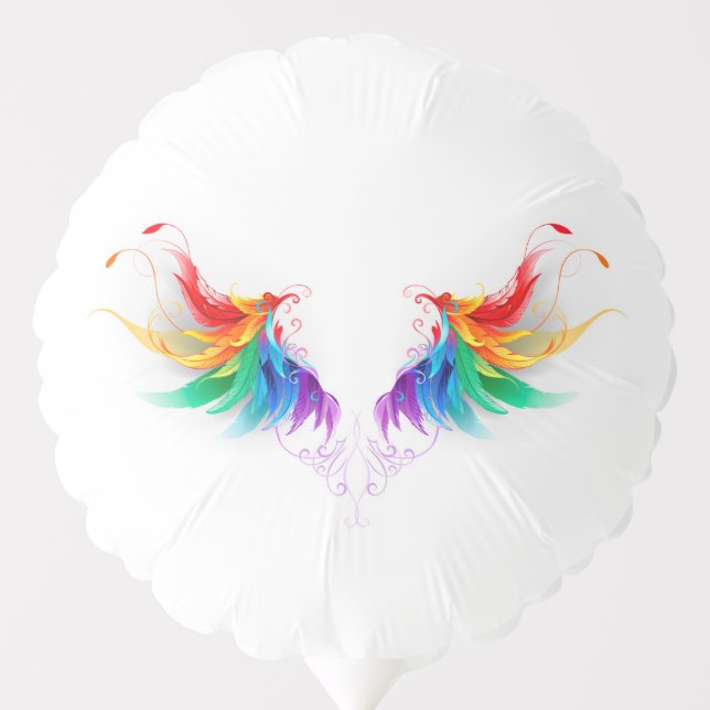 Fluffy Rainbow Wings Balloon (Front)