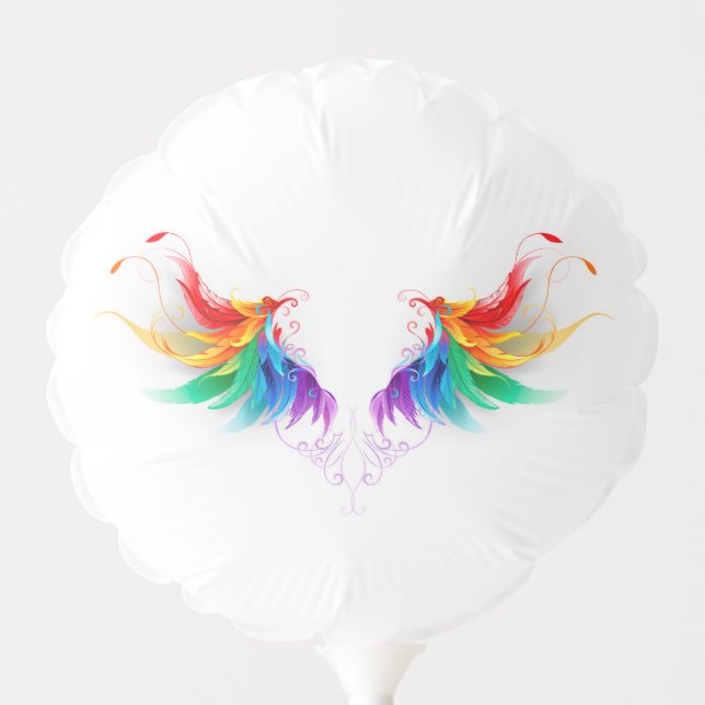 Fluffy Rainbow Wings Balloon (Front)