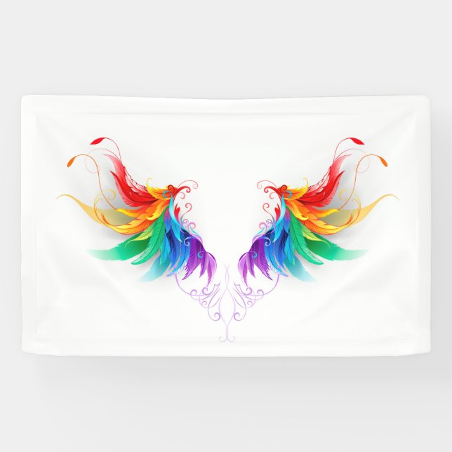 Fluffy Rainbow Wings Banner (Horizontal)
