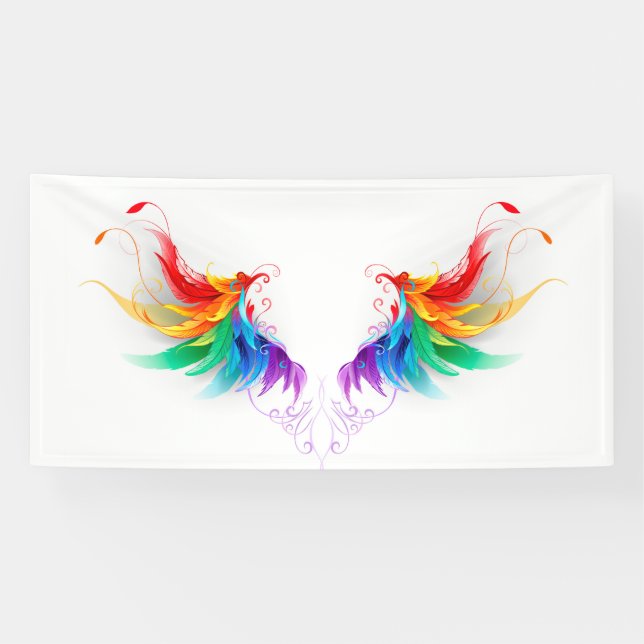 Fluffy Rainbow Wings Banner (Horizontal)