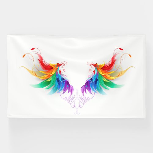 Fluffy Rainbow Wings Banner