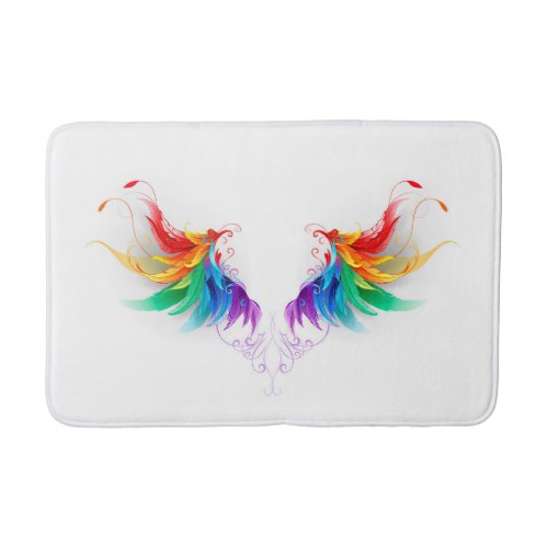 Fluffy Rainbow Wings Bath Mat