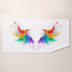 Fluffy Rainbow Wings Bath Towel