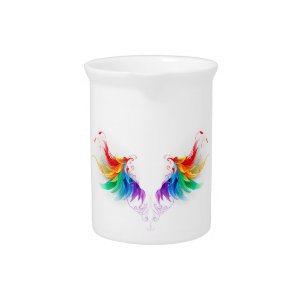 Fluffy Rainbow Wings Beverage Pitcher