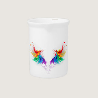 Fluffy Rainbow Wings Beverage Pitcher
