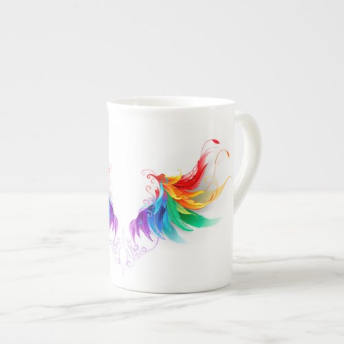 Fluffy Rainbow Wings Bone China Mug