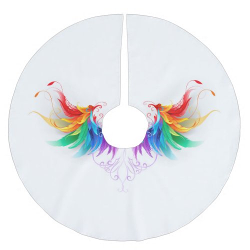 Fluffy Rainbow Wings Brushed Polyester Tree Skirt