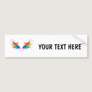 Fluffy Rainbow Wings Bumper Sticker