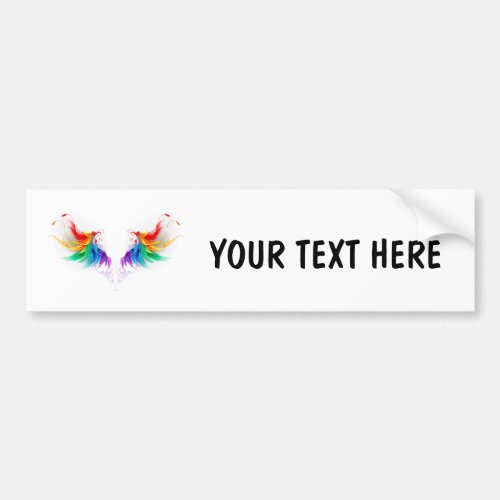 Fluffy Rainbow Wings Bumper Sticker