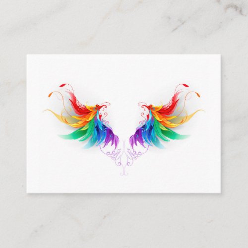 Fluffy Rainbow Wings Business Card