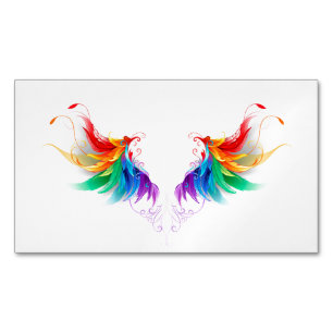 Fluffy Rainbow Wings Business Card Magnet