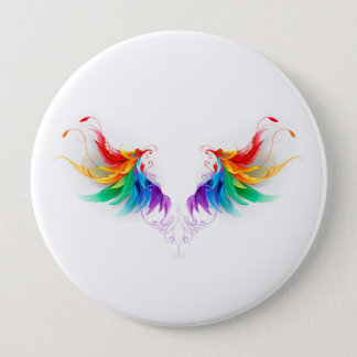 Fluffy Rainbow Wings Button