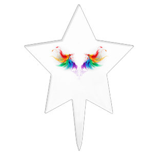 Fluffy Rainbow Wings Cake Topper
