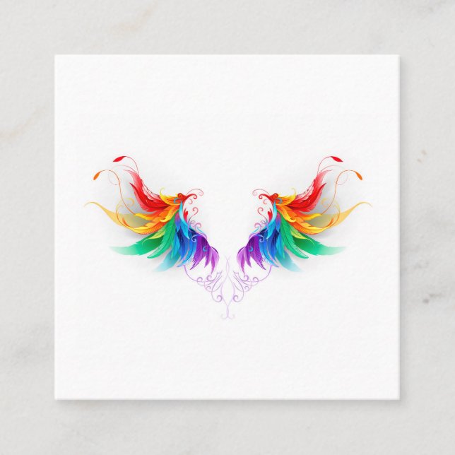 Fluffy Rainbow Wings Calling Card (Front)