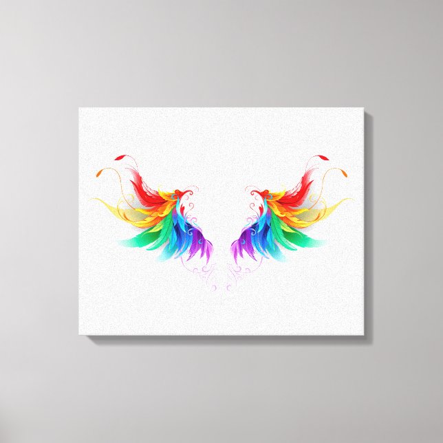 Fluffy Rainbow Wings Canvas Print (Front)