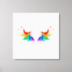 Fluffy Rainbow Wings Canvas Print