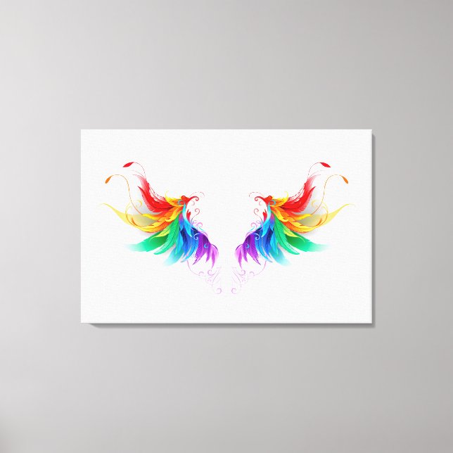 Fluffy Rainbow Wings Canvas Print (Front)