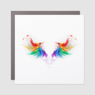 Fluffy Rainbow Wings Car Magnet
