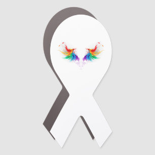 Fluffy Rainbow Wings Car Magnet
