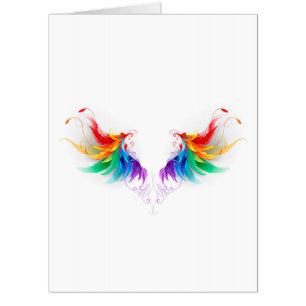 Fluffy Rainbow Wings Card