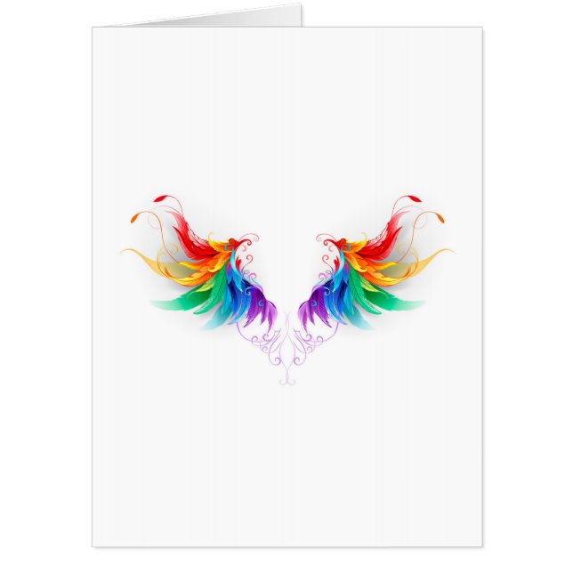 Fluffy Rainbow Wings Card (Front)