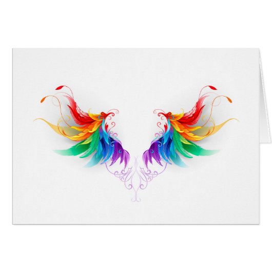 Fluffy Rainbow Wings Cards (Front Horizontal)