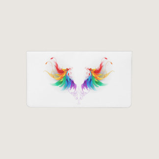 Fluffy Rainbow Wings Checkbook Cover
