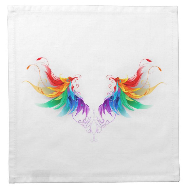 Fluffy Rainbow Wings Cloth Napkin (Front)
