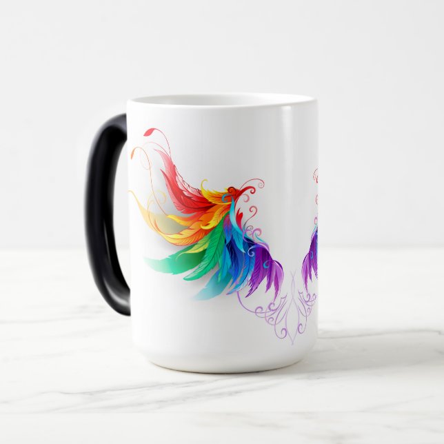 Fluffy Rainbow Wings Color Morph Mug (Front Left)