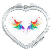 Fluffy Rainbow Wings Compact Mirror